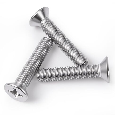 50PCS M4×10mm Machine Screws [Pitch 0.7mm] 304 Stainless Steel 18-8 Full Thread GB819 Phillips Flat Countersunk Head Hardware Fasteners for Electronics Furniture Cabinet DIY Assembly in Kuwait