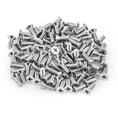 50PCS M4×10mm Machine Screws [Pitch 0.7mm] 304 Stainless Steel 18-8 Full Thread GB819 Phillips Flat Countersunk Head Hardware Fasteners for Electronics Furniture Cabinet DIY Assembly in Kuwait