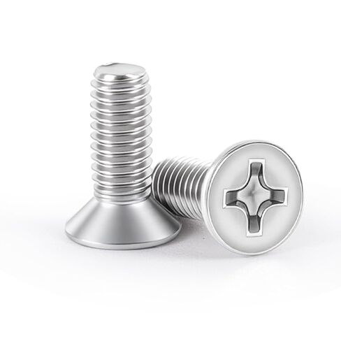 50PCS M4×10mm Machine Screws [Pitch 0.7mm] 304 Stainless Steel 18-8 Full Thread GB819 Phillips Flat Countersunk Head Hardware Fasteners for Electronics Furniture Cabinet DIY Assembly in Kuwait