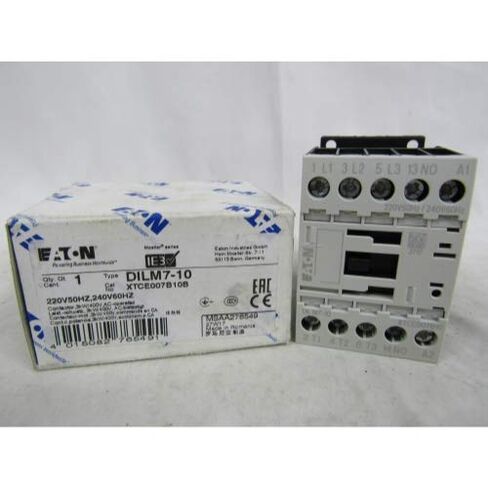 Eaton XTCE007B10 3 Pole contactor Rated at 7 AMPS with a 220/240 Volt AC Coil and 1 N.O. Base Contact in Kuwait