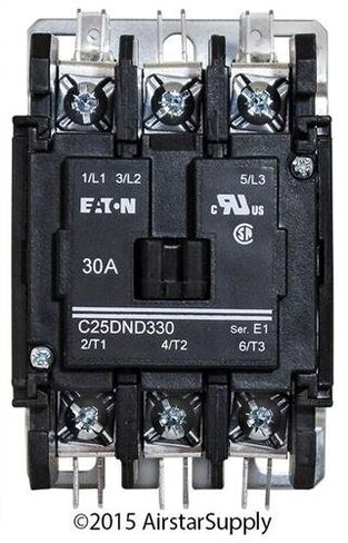 موصل Eaton C25DND330A، غرض محدد، 3P، 30A، ملف 110-120VAC، 600VAC in Kuwait