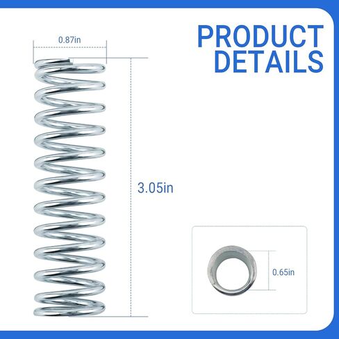 9731 Compression Spring 0.105 GA x 7/8" x 3" – 6 Pack | 7/8" Compression Spring for Household Appliances, Automobiles, Ships, Toys, and Mechanical Equipment in Kuwait