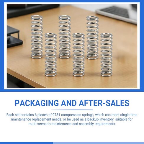 9731 Compression Spring 0.105 GA x 7/8" x 3" – 6 Pack | 7/8" Compression Spring for Household Appliances, Automobiles, Ships, Toys, and Mechanical Equipment in Kuwait