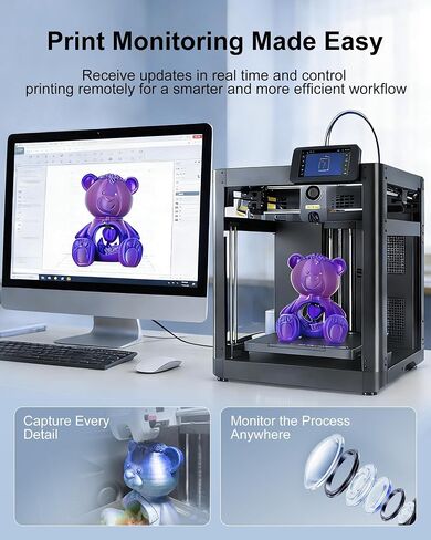 3D Printer Camera Kit Compatible with AD5X Adventurer 5M/5M Pro 3D Printers, Real-Time Remote Monitoring Time-Lapse Recording Compatible with Flash Maker App, 3D Printer Accessory for Adventure 5X in Kuwait