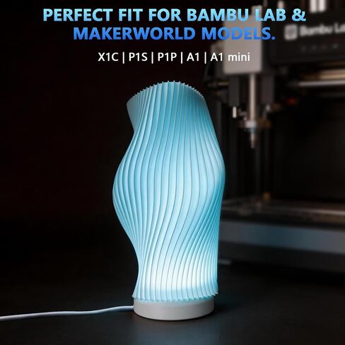 3 Pack RGB LED Lamp Kit for 3D Printed Light Box, Remote & Memory Function, USB 5V, Compatible with Bambu Lab X1/P1/A1 & MakerWorld Models, by CreatryLab in Kuwait