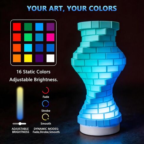 3 Pack RGB LED Lamp Kit for 3D Printed Light Box, Remote & Memory Function, USB 5V, Compatible with Bambu Lab X1/P1/A1 & MakerWorld Models, by CreatryLab in Kuwait