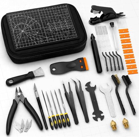 52-in-1 3D Printer Tools Kit, Complete Accessories for FDM/SLA Printers, Includes Nozzle Cleaning Needles, Scrapers, Files, PTFE Tube Cutter, and More in Kuwait
