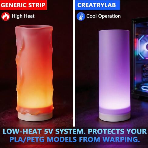 3 Pack RGB LED Lamp Kit for 3D Printed Light Box, Remote & Memory Function, USB 5V, Compatible with Bambu Lab X1/P1/A1 & MakerWorld Models, by CreatryLab in Kuwait