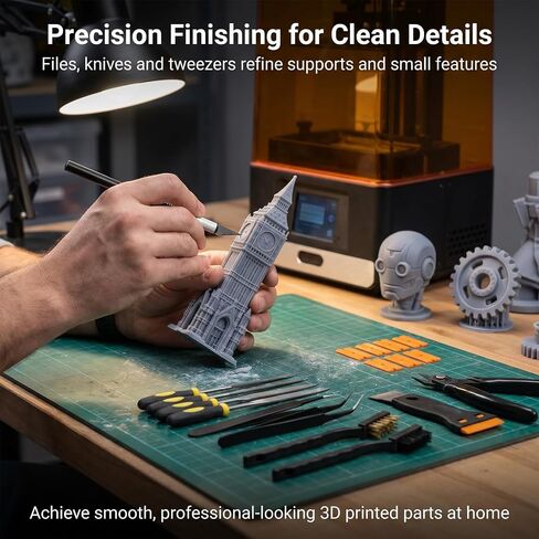 52-in-1 3D Printer Tools Kit, Complete Accessories for FDM/SLA Printers, Includes Nozzle Cleaning Needles, Scrapers, Files, PTFE Tube Cutter, and More in Kuwait