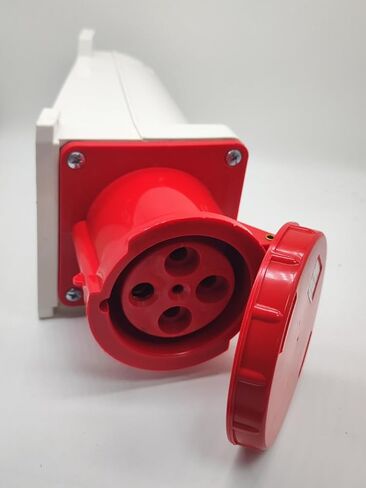 IEC60309 Waterproof Industrial Panel Mount Socket Straight 4pin 125A 380-415V 6h 3P+E IP67 in Kuwait