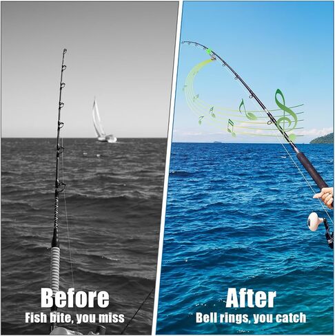 20pcs Fishing Rod Bells, 2 Styles catfishing Extra Loud Alert Fish Pole Alarm Bells with Clips Practical Accessories for Ice/Night/Sea/Lake/River Fishing Gadgets Items in Kuwait
