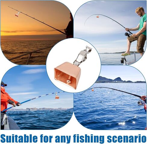 20pcs Fishing Rod Bells, 2 Styles catfishing Extra Loud Alert Fish Pole Alarm Bells with Clips Practical Accessories for Ice/Night/Sea/Lake/River Fishing Gadgets Items in Kuwait
