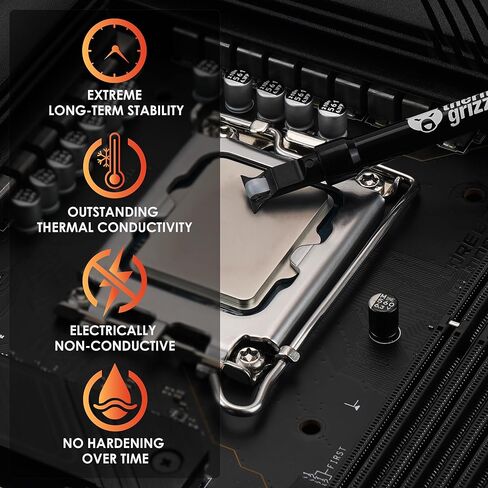 Thermal Grizzly Duronaut - 30 Gram Thermal Paste - Exceptional Long-Term Stability and Thermal Conductivity for CPU, GPU, Consoles and demanding Industrial Cooling Systems in Kuwait