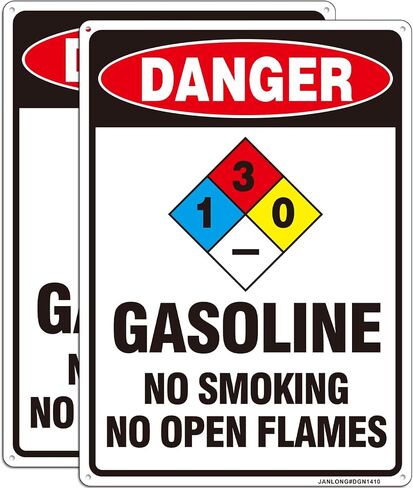 2 Pack "Danger- Propane No Smoking No Open Flames" Signs, Large 14" x 10" Aluminum NFPA Sign, Fade Resistant, Rust Free Weather Resistant, Waterproof, Easy to Mount Indoor or Outdoor in Kuwait