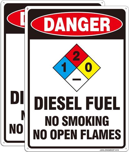 2 Pack "Danger- Propane No Smoking No Open Flames" Signs, Large 14" x 10" Aluminum NFPA Sign, Fade Resistant, Rust Free Weather Resistant, Waterproof, Easy to Mount Indoor or Outdoor in Kuwait