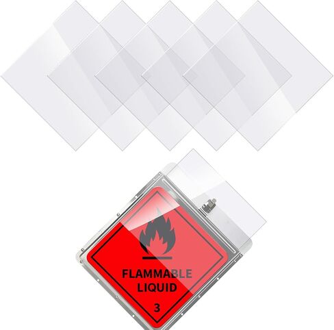 5-Pack Flexible Polycarbonate Shields for Hazmat Placard Holders, 10.75" x 10.75", DOT Size, Impact & UV Resistant, Protects from Loss & Damage – Placard Holders Not Included in Kuwait