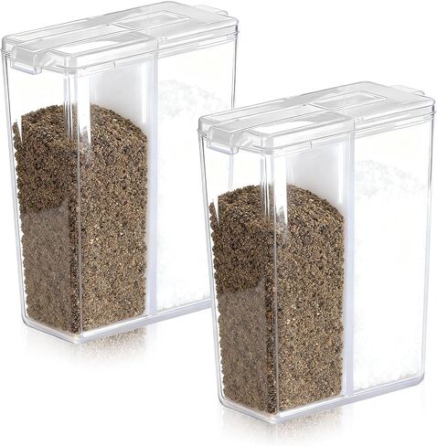 LemonRoad 2 Pcs Mini Travel Salt and Pepper Shakers, Dishwasher Safe Portable and Refillable Spice Shaker with Lids for Outdoor Camping Cooking in Kuwait
