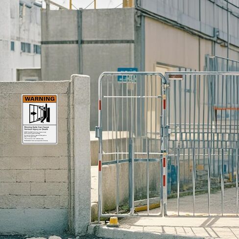 2 Pack Warning Moving Gate Can Cause Serious Injury Or Death Signs 10×14 Inches Pre-Drilled Holes Waterproof Sign Aluminum Metal Reflective Signage for Business Road Yard in Saudi Arabia