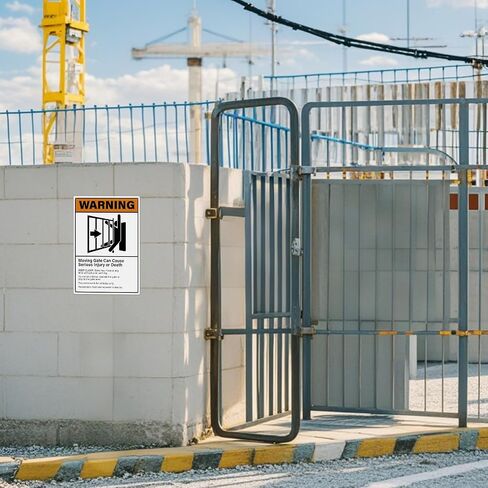 2 Pack Warning Moving Gate Can Cause Serious Injury Or Death Signs 10×14 Inches Pre-Drilled Holes Waterproof Sign Aluminum Metal Reflective Signage for Business Road Yard in Saudi Arabia