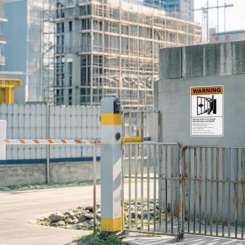 2 Pack Warning Moving Gate Can Cause Serious Injury Or Death Signs 10×14 Inches Pre-Drilled Holes Waterproof Sign Aluminum Metal Reflective Signage for Business Road Yard in Saudi Arabia