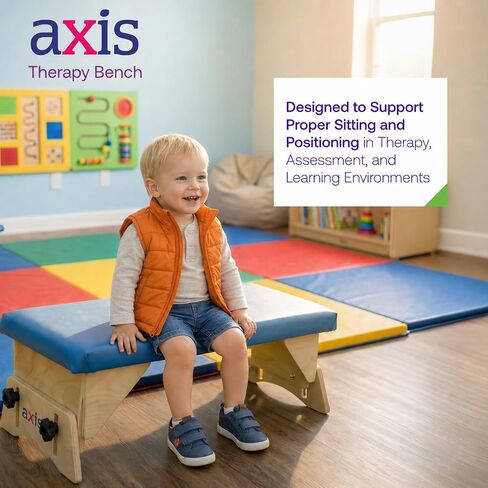 Axis Therapy Bench, Adjustable Bench for Special Needs Children, Sitting & Posture Support for Assessments, Therapy, Classroom & Home Use, Tool-Free Height & Tilt Adjustable in Kuwait