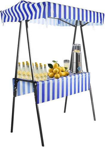 WEWLINE White Portable Display Stand for Party Decor, Birthday, Wedding, Celebrations, Commercial Events, Foldable Vendor Stall, Metal Drink & Gift Holder with Waterproof Canopy, Indoor and Outdoor in Saudi Arabia