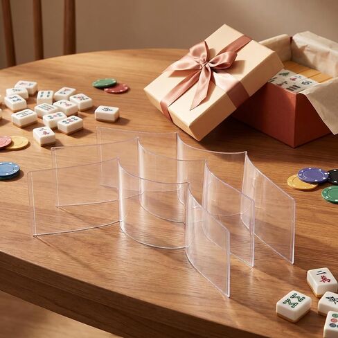 2026 Mahjong Card Holders 4 Pack Clear Plastic Sleeves Fit Large Print Size 6 1/8" x 4 3/4" Mahjong Cards in Kuwait