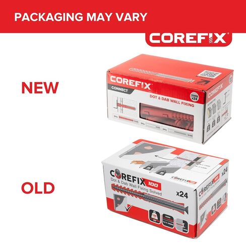Corefix 24 x 3.93 Inch Heavy Duty Drywall Wall Anchors- Drywall Over Blockwork Wall Anchors & Screws - for TV Wall Bracket, Radiators, Shelving & More - Holds 220lbs On 4 Anchors in Kuwait