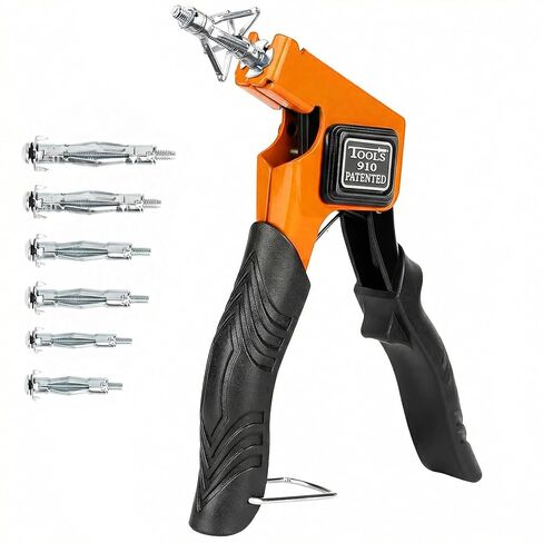 Molly Bolts for Plaster Walls and Drywall, Heavy-Duty 30 PCS Hollow Wall Anchor Set with Setting Tool, 5 Sizes for Secure Installation on Drywall Holding 65 Lbs, Easy to Use Fasteners, Orange in Kuwait