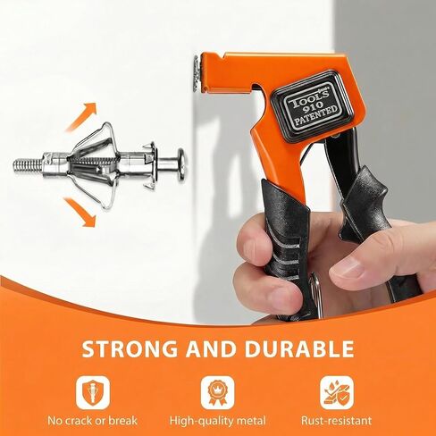 Molly Bolts for Plaster Walls and Drywall, Heavy-Duty 30 PCS Hollow Wall Anchor Set with Setting Tool, 5 Sizes for Secure Installation on Drywall Holding 65 Lbs, Easy to Use Fasteners, Orange in Kuwait