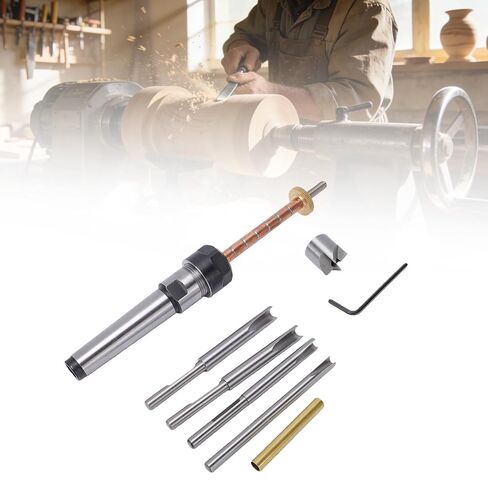 ZJchao Pen Mill Set Pen Turning Mandrel Kit with 4 Pilot Cutter Shafts Cutting Head Sleeve Adapter Hex Wrench for Blank Tube Cleaning Trimming Milling in Kuwait