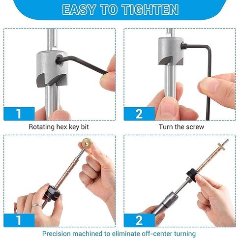 ZJchao Pen Mill Set Pen Turning Mandrel Kit with 4 Pilot Cutter Shafts Cutting Head Sleeve Adapter Hex Wrench for Blank Tube Cleaning Trimming Milling in Kuwait