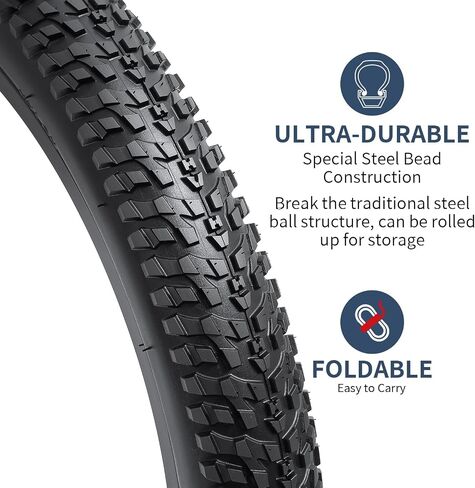 YUNSCM 2-PCS 29" Mountain Bike Tires 29x1.95/50-622 Compatible with 29 X 1.95 29x2 29 X 2.0 Bike Bicycle Tires (Y-1507) in Kuwait