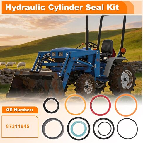 87311845 Hydraulic Lift Arm Lift Cylinder Seal Kit for Case IH L130 for for New Holland Loader 110TL 7106 7108 7308 Fits 1-3/4'' Bore - 1'' Rod in Kuwait