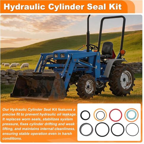 87311845 Hydraulic Lift Arm Lift Cylinder Seal Kit for Case IH L130 for for New Holland Loader 110TL 7106 7108 7308 Fits 1-3/4'' Bore - 1'' Rod in Kuwait