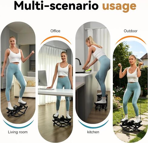 Rock Steppers for Exercise at Home, Portable Mini Stair Stepper with Resistance Bands, Gentle on Knees for Full Body Home Workout & Low-Impact Balance Board, Aerobic Workout Machine Fitness Equipment in Kuwait