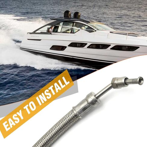 UOIENRT Trim Ram Hydraulic Cylinder Hose Kit, Replacement for Mercruiser R MR, Replacement for Alpha I Gen I Gen II with 16-3/16Inch, Replaces Starboard 32-864960, Port 32-864959 in Kuwait