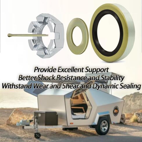 مجموعة فرامل المقطورة الكهربائية ذاتية الضبط مقاس 12 بوصة × 2 بوصة من RV Murts لـ 5200 رطل، 6000 رطل، 7000 رطل مقطورة #42 محور مع صواميل وغسالات، زوج واحد من طقم فرامل مغزل RV مع 5 فتحات لاستبدال الأجزاء in Kuwait