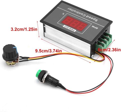 Riorand 7-70v PWM DC Motor Controller 30A Pulse Width Modulator DC 6-60V 12V 24V 36V 48V 30A PWM DC Motor Speed Controller Start Stop Switch in Kuwait