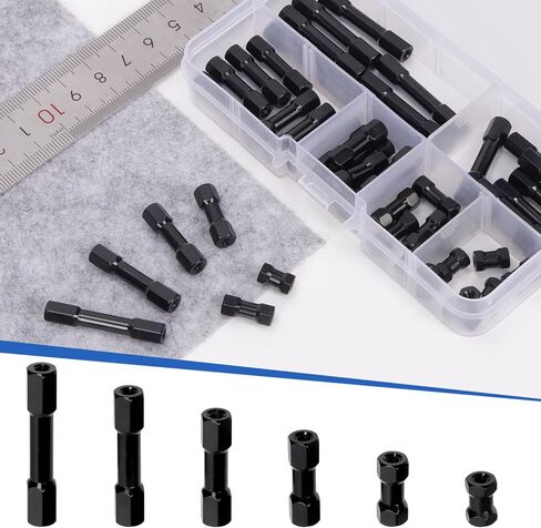 Glarks 48pcs M3 x 10/15/20/25/30/35MM Hex Aluminum Standoff Spacer Column, Black 6 Sizes Hexagonal Connecting Column, Wide Head Column Spacer Pillar for Drone Quadcopter, RC Aircraft, DIY Models in Kuwait