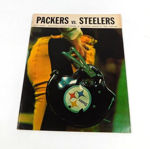 1968 Pittsburgh Steelers at Bay Packers NFL Football Program 8-31-68 - NFL Programs in Kuwait