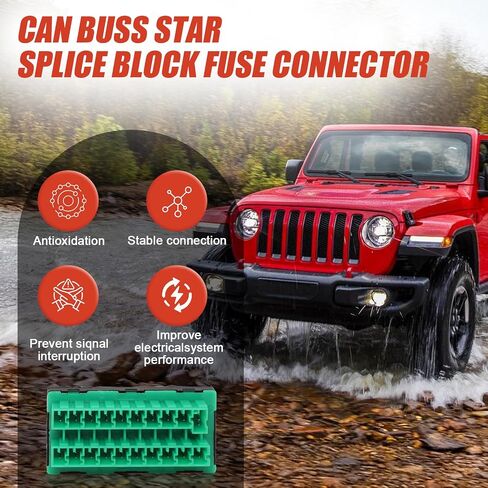 68321746AA CAN-C Buss Star Splice Block Fuse Connector Fit for Chrysler Pacifica/Voyager for Jeep Gladiator/Wrangler JT JL for Dodge Ram 1500/2500/3500 2017-2025 Replace# 2-2272352-5 in Kuwait