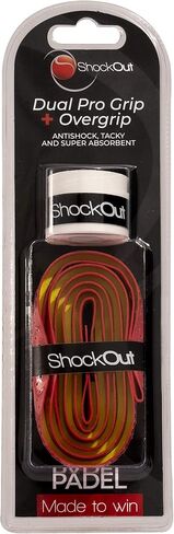 ShockOut Dual Pro Grip + Overgrip (فوشيا/أصفر) - نظام مشترك لامتصاص الصدمات وتحسين القبضة لرياضات المضرب in Kuwait