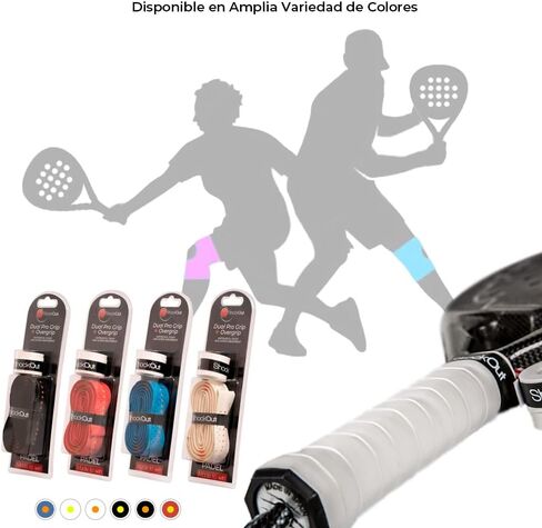 ShockOut Dual Pro Grip + Overgrip (فوشيا/أصفر) - نظام مشترك لامتصاص الصدمات وتحسين القبضة لرياضات المضرب in Kuwait