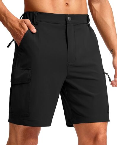 Pudolla Men's Hiking Cargo Shorts 7" Lightweight Quick Dry Casual Work Shorts for Men Summer Travel Golf with 5 Pockets in Kuwait