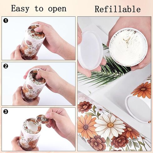 Wild Floral Car Tissues Cylinder, 4 Pack Round Tissue Box for Car Cup Holder, 2 Ply 50 Count Facial Tissues Tube, Portable Travel Tissues for SUV Truck RV Van Office Classroom in Kuwait