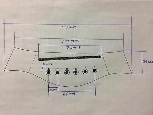 Replacement Acoustic Guitar Bridge Style-2,Rosewood USA in Kuwait