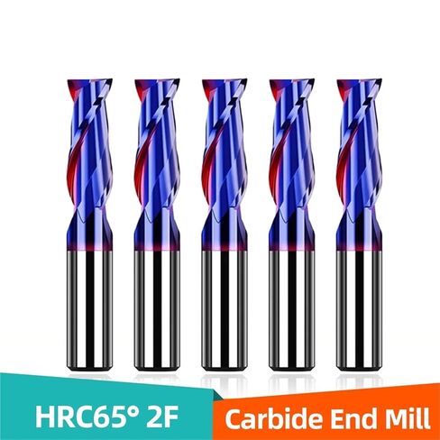HRC65 2 Flutes Carbide End Mills Metal Router Bits Tungsten Steel Milling Cutter CNC Lathe Tool Coated Flat Mill(D4xD4x75L) in Saudi Arabia