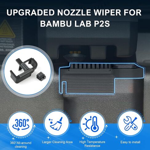 2 Pack 𝐔𝐩𝐠𝐫𝐚𝐝𝐞 Nozzle Wiper for Bambu Lab P2S,High-Temp Resistant 360° All-Around Nozzle Brush for Bambus P2S Hotend Nozzle Cleaning Tool in Kuwait