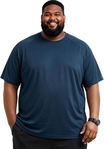 Big and Tall Mens Swim Shirts UPF 50+ Sun Protection Rash Guard Moisture Wicking T-Shirt Quick Dry 2XL-6XL in Saudi Arabia